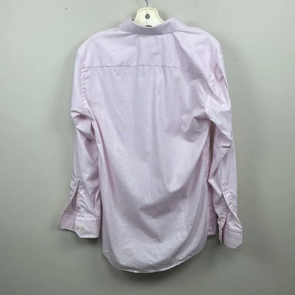 ETON pink gingham button up dress shirt 39 15.5 cotton